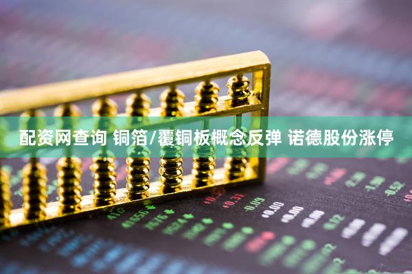 配资网查询 铜箔/覆铜板概念反弹 诺德股份涨停